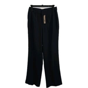 NEW Nic+Zoe Navy Blue Wide Leg Women Social Trousers Size 6 Super Soft‎ & Sleek
